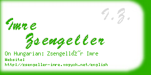 imre zsengeller business card